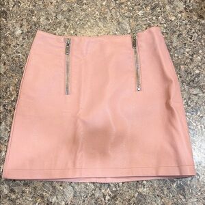 Forever 21 Pink faux leather mini skirt with zipper detailing size S